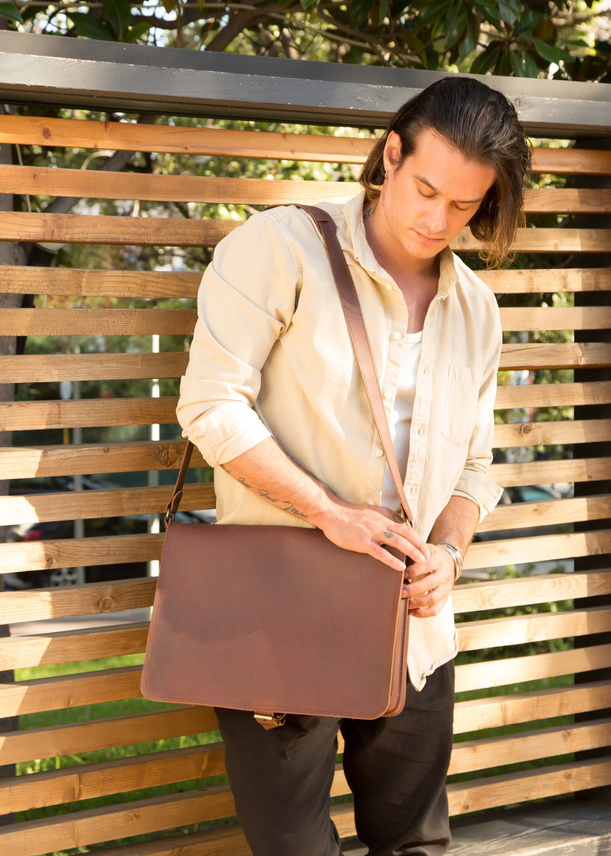 Leather messenger bag men, Leather laptop bag, Leather briefcase, Leather accessories for men