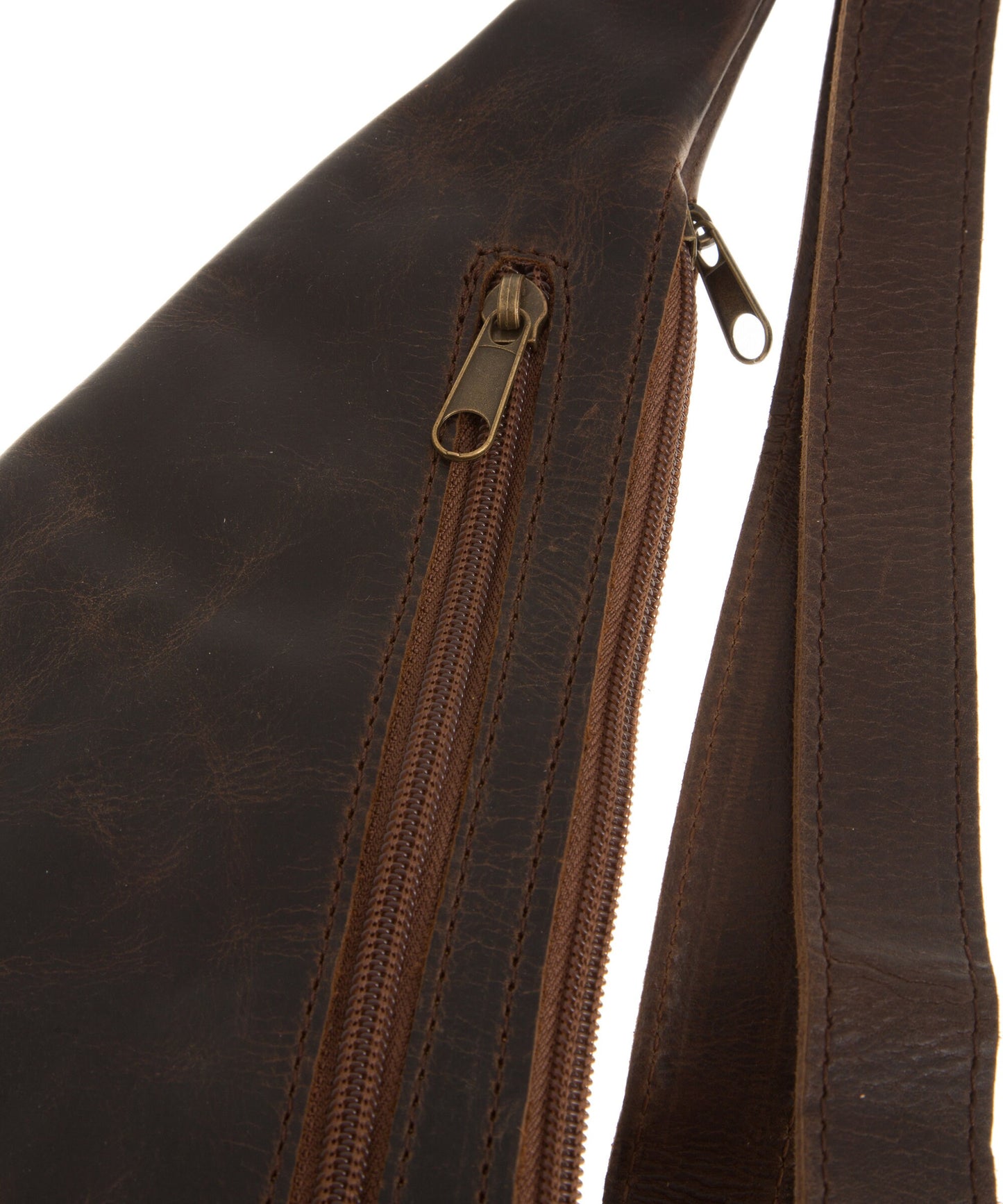 Leather chest bag men, Sling shoulder bag, Brown leather crossbody sling bag