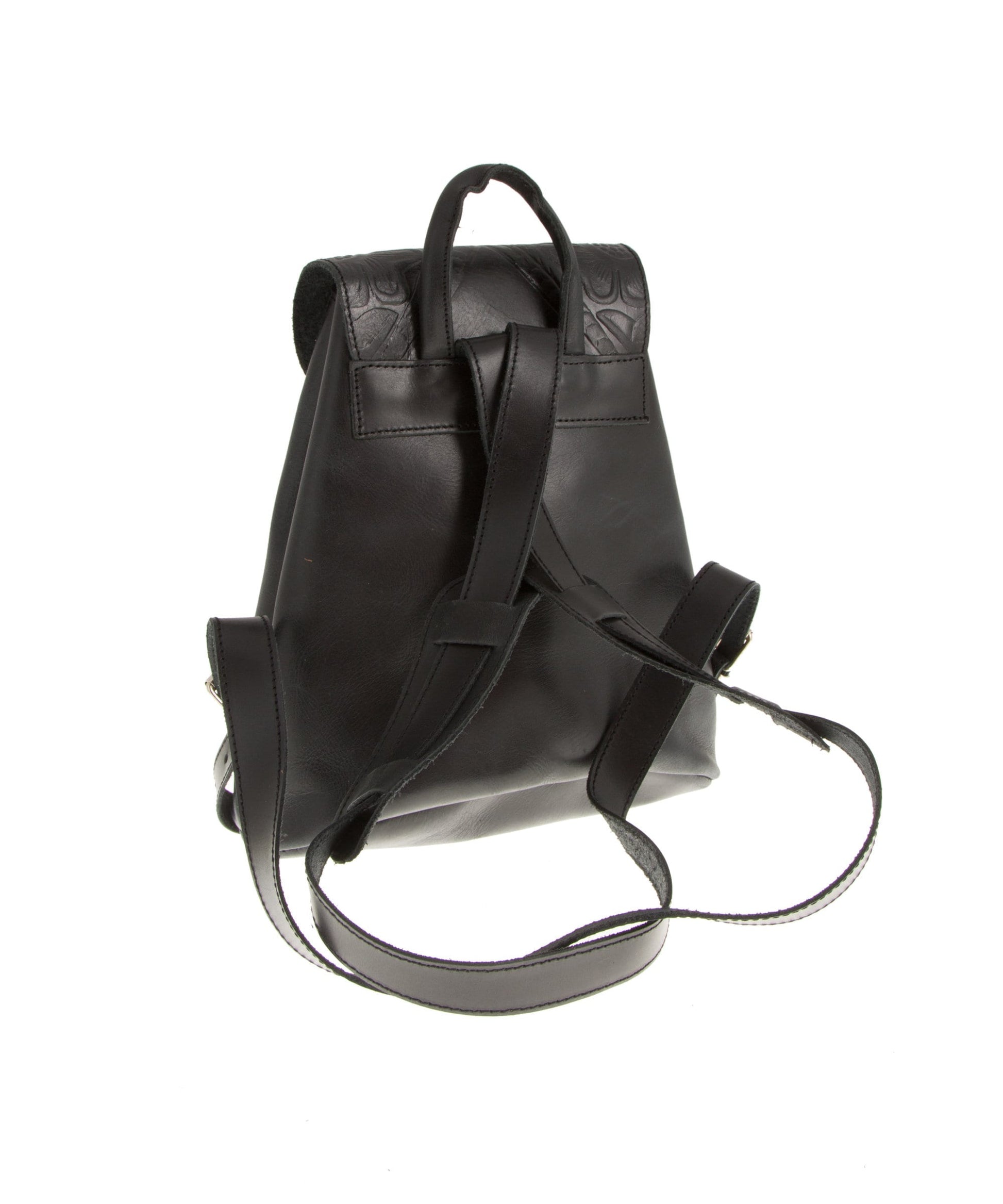 Women's Tooled Full Grain Boho Leather Backpack, Women's Satchel Backpack, Rucksack Damen