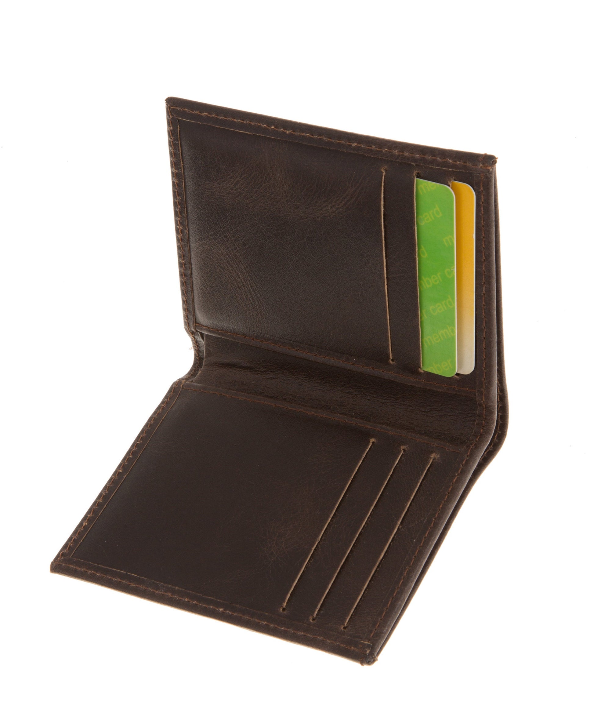 Brown leather front pocket wallet, Mens slim front pocket wallet, Leather cardholder, Bifold Wallet