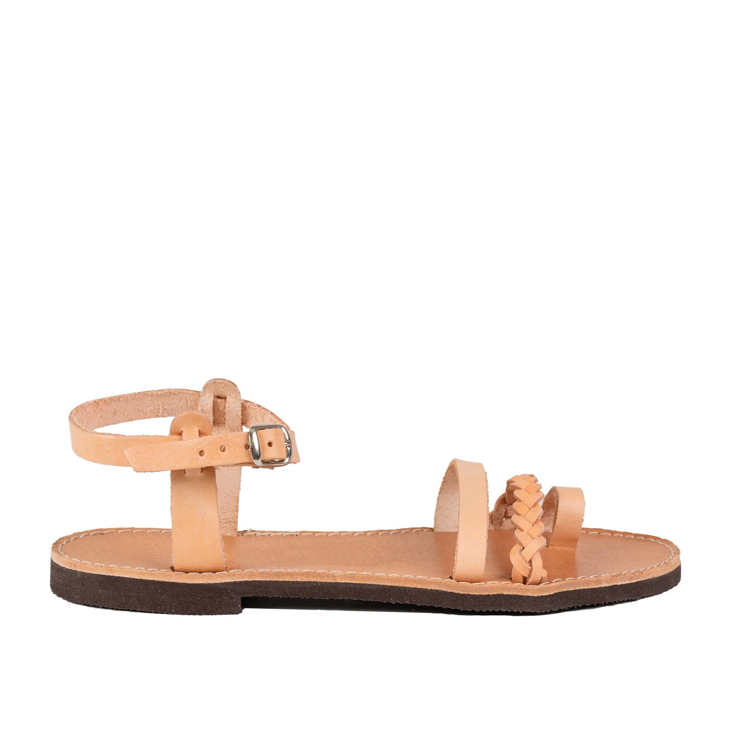Strappy toe ring leather sandals, Bohemian flat sandals, Greek leather sandals women, Sandales cuir femme