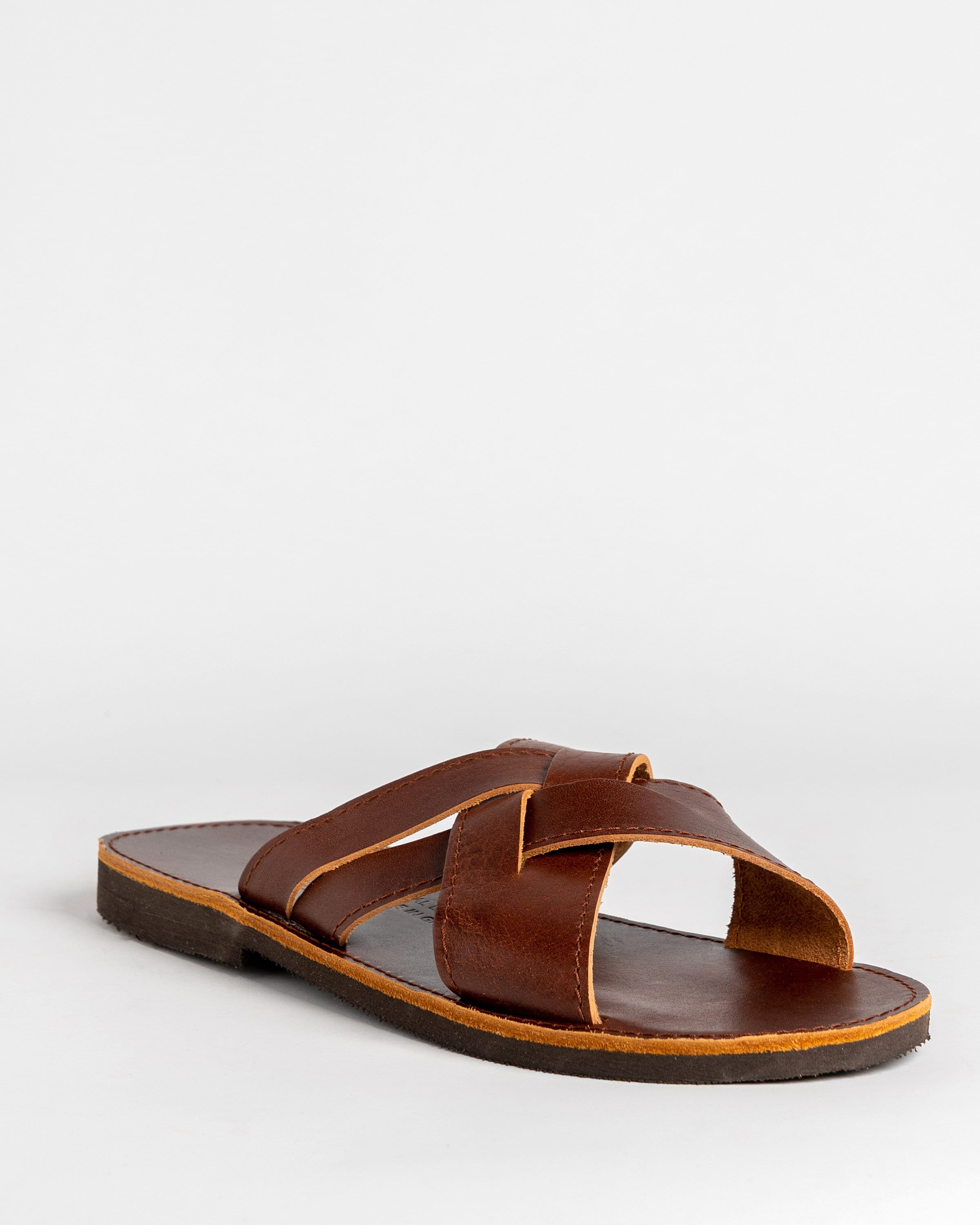 Mens brown leather sandals online