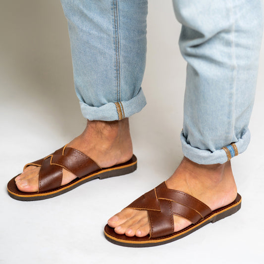 Leather sandals men, Leather Greek sandals, Minimalist sandals, Barefoot leather slides, Sandales cuir homme, Sandalen herren