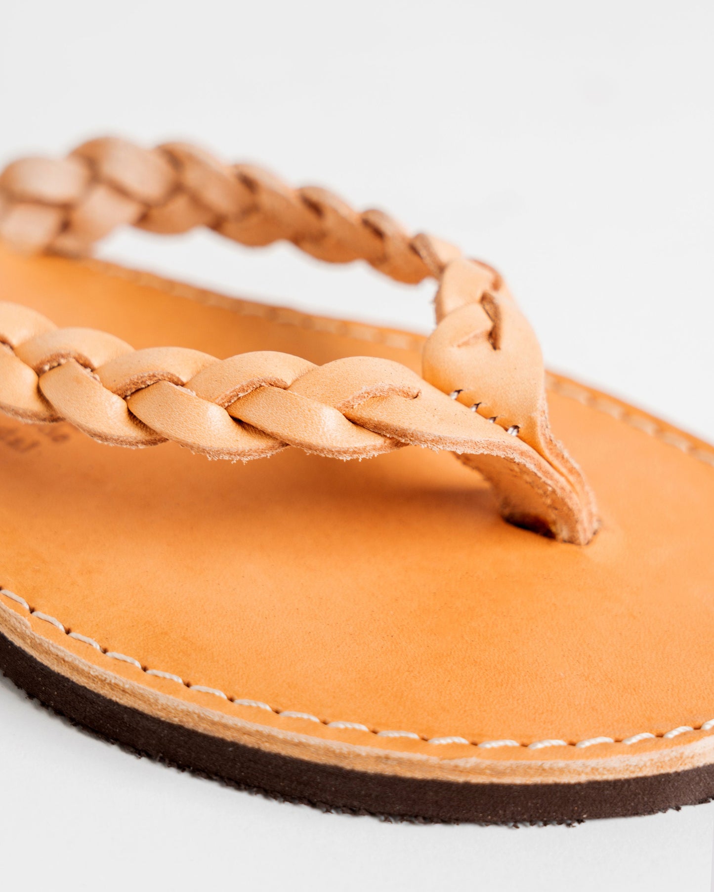 Natural leather flip flop sandals, Minimalist leather flats, Womens leather braided thong sandals