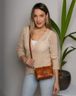 Leather Crossbody Bag Sappho Tooled - Image 3