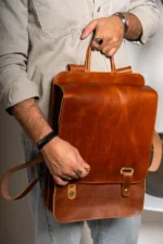 Large Leather Laptop Bag Orpheus - Image 3