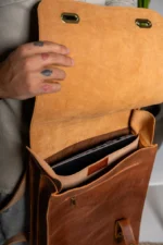 Large Leather Laptop Bag Orpheus - Image 5