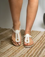 Leather Sandals Women Mirabela White Perle - Image 3