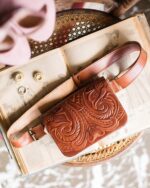 Leather Belt Bag Tooled Theano