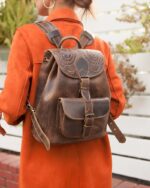 Leather Backpack Tooled Xanthe