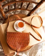 Knitted Leather Saddle Bag Xanthippe - Image 3