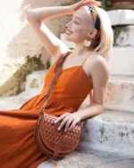 Knitted Leather Saddle Bag Xanthippe - Image 8