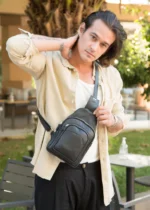 Mens Leather Sling Bag Dionysus - Image 2