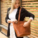 Minimalist Leather Tote Bag Elektra - Image 2