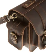 Medium Brown Leather Camera Bag Agathon - Image 3
