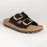 Leather Sandals Women Despoina New Black