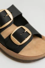 Leather Sandals Women Despoina New Black - Image 5