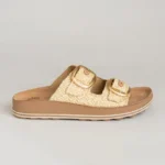 Leather Sandals Women Despoina Vanilla Rafia - Image 2