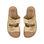 Leather Sandals Women Despoina Vanilla Rafia - Image 3